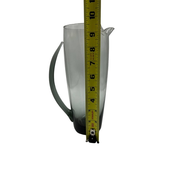 Vintage Morgantown Glass NORMANDIE Smoke Gray 10" Cocktail Pitcher - Picture 6 of 8